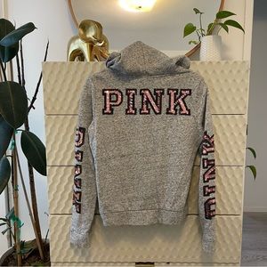 Victoria’s Secret Pink Rose Gold bling hoodie Small